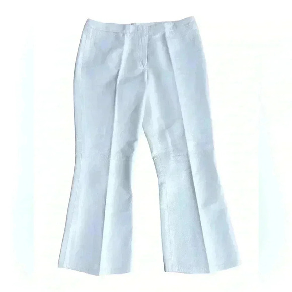 Peter Som White Leather Cropped Pants - Picture 14 of 15